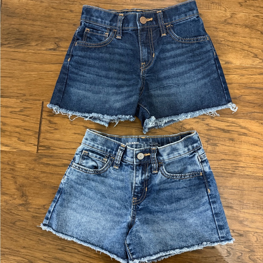 Old Navy Women's Denim Cutoff Shorts Duo - Dark Blue & Medium Blue